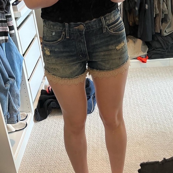 SOLD Free people denim & lace shorts - Picture 5 of 6